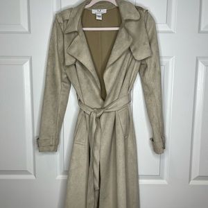 Suede trench jacket